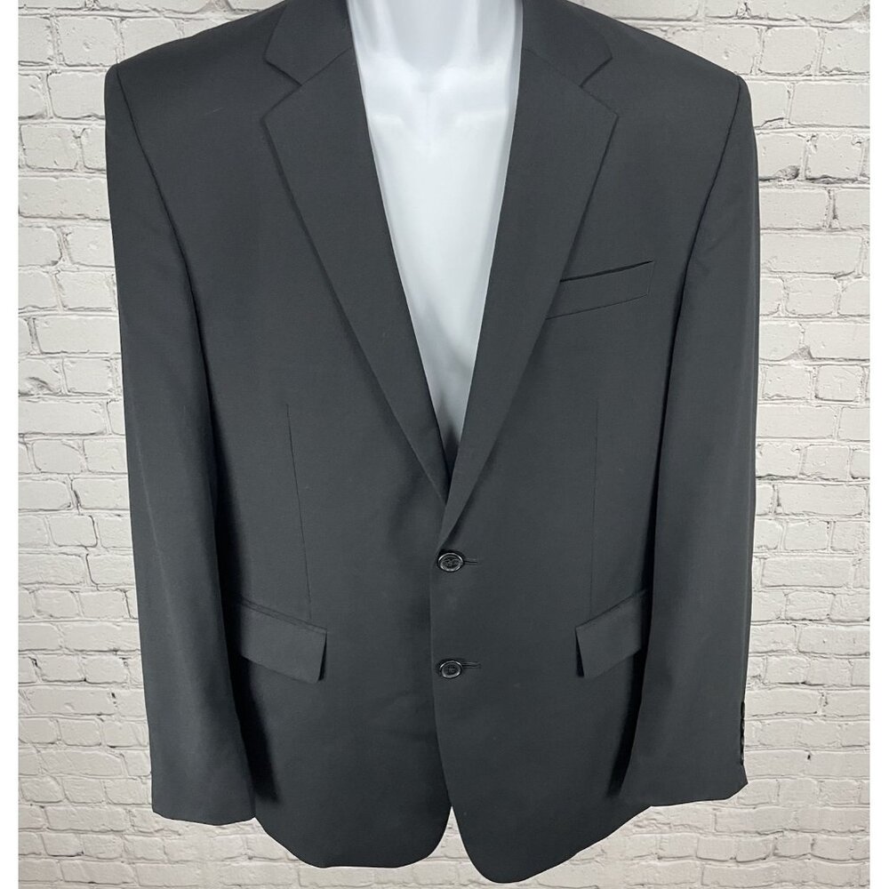 Calvin Klein Black Wool Blend 2 Button Vented Blazer Sport Coat Size Medium M